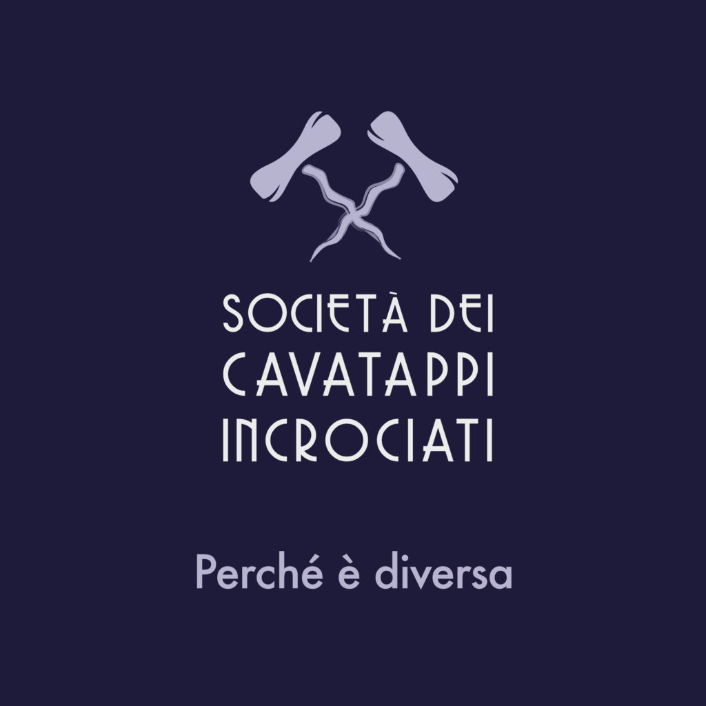Il logo della Società dei Cavatappi Incrociati, il wine club migliore (ecco perché)