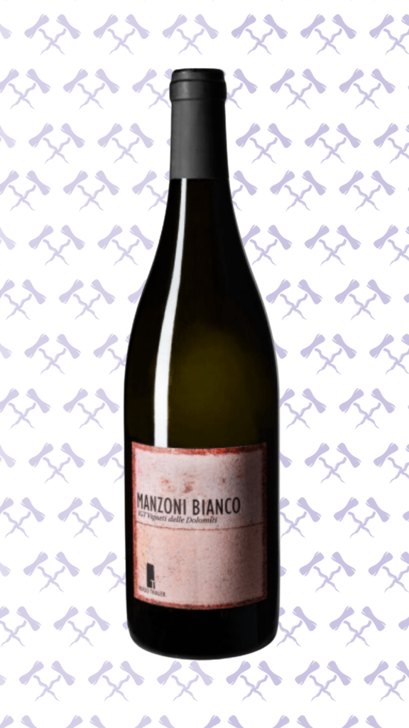 Bottiglia di Manzoni Bianco Maso Thaler, vino del mese n.65 del wine club Società dei Cavatappi Incrociati